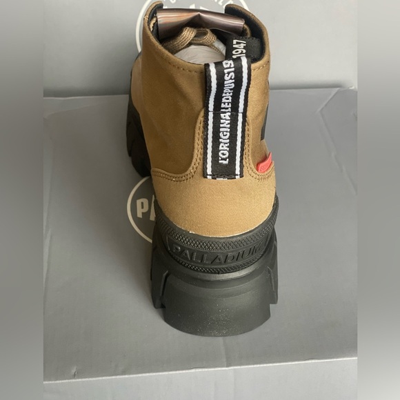 New | Palladium Women’s Revolt High Top Olive and Black Vegan Boots, size 10 - Picture 4 of 7